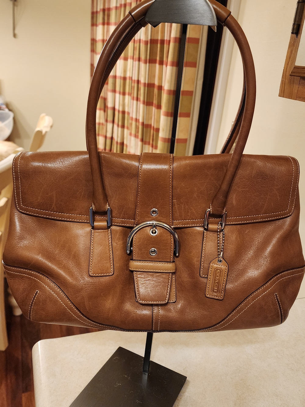 Vintage brown leather Coach Soho Buckle Flap Satchel